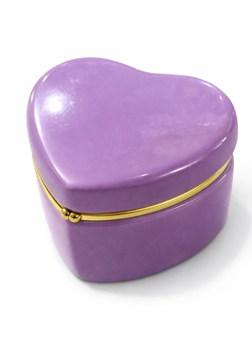 Heart-Shaped Ceramic Jewelry Trinket Boxes - Pastel Blue, Pink, Green, Purple